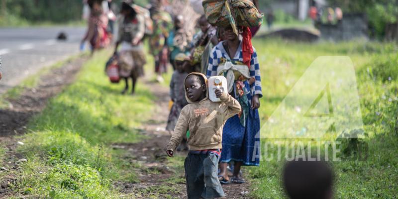 Des déplacés du territoire de Rutshuru. Ph. ACTUALITE.CD/Moses Sawasawa