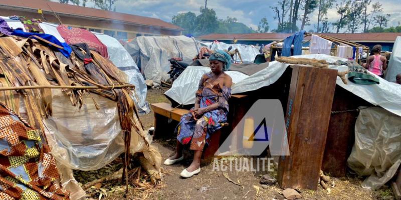 Les déplacés regroupés sur un site temporaire en RDC. Photo d’illustration/ACTUALITE.CD