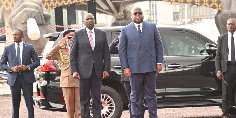 William Ruto et Félix Tshisekedi à Kinshasa