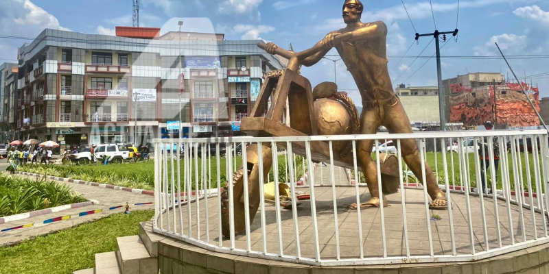 L'emblématique rond-point "Chukudu" au centre ville de Goma