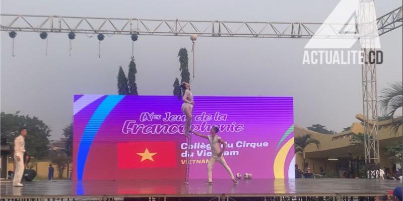 Epreuve de jonglerie avec ballon aux Jeux de la Francophonie