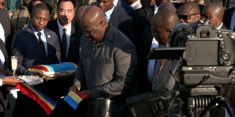 Félix Tshisekedi lors de l'inauguration de la route Nzolana 