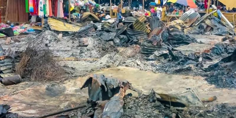 Incendie au marché de Lufu