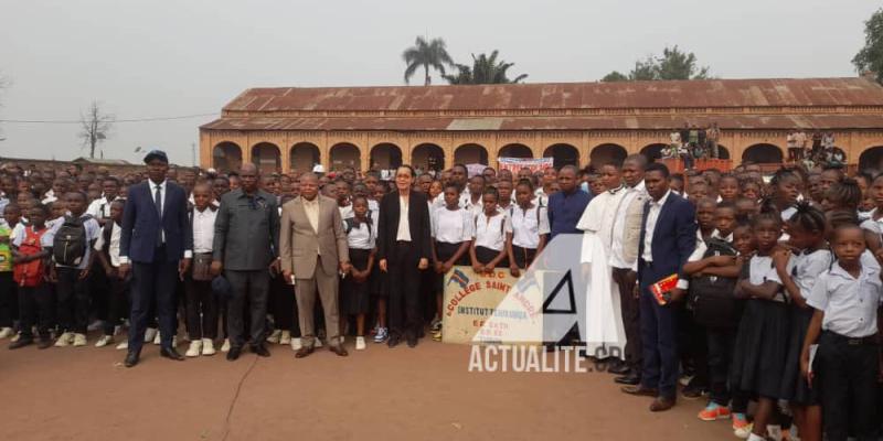 Raissa Malu à l'Institut Tshikunga, ex-Collège Saint-André lors du lancement de la rentrée scolaire 2024-2025