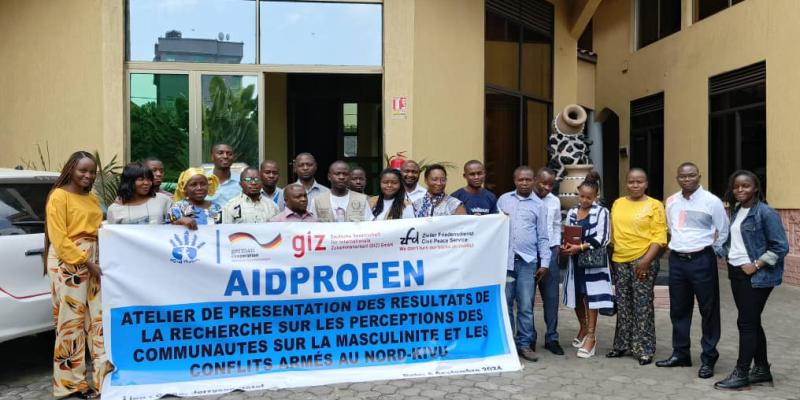 Présentation des résultats de la recherche sur les perceptions des communautés sur la masculinité et les conflits au Nord-Kivu par Aidprofen, vendredi 6 septembre 2024 