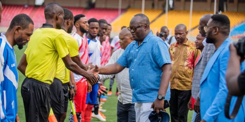 Guy Mafuta, président de l'Ac Dibumba lors du derby Ac Dibumba vs Momekano, dimanche 29 septembre, au stade des Martyrs