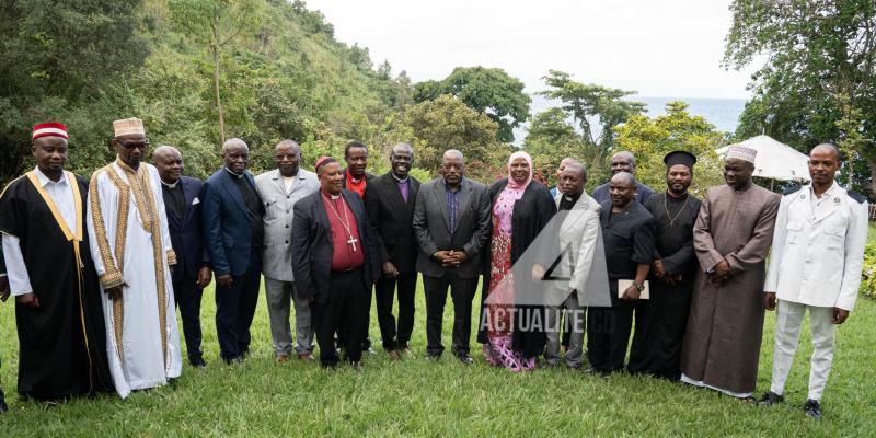 Kabila et les représentants des confessions religieuses à Goma 