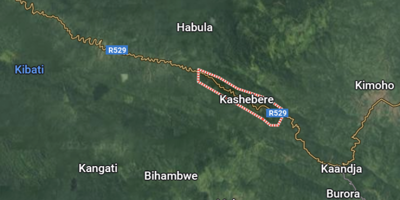 Kashebere et Kibati sur la carte