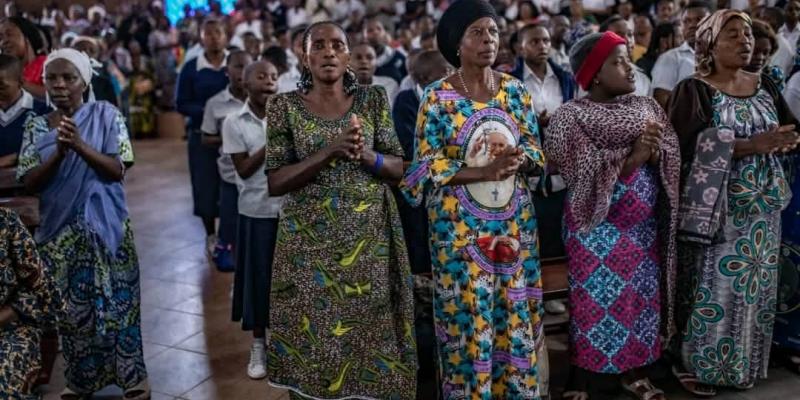 Des fidèles catholiques de Goma