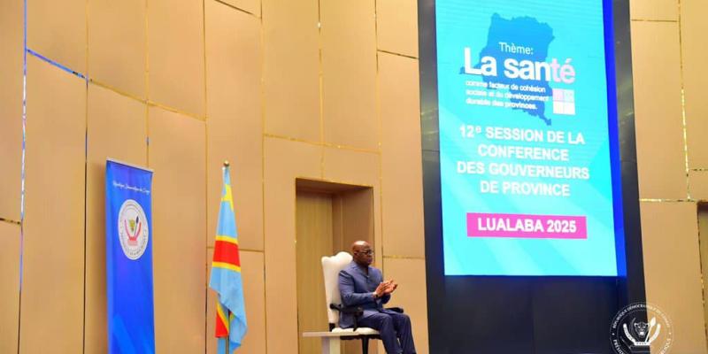 Félix Tshisekedi lors de l'ouverture de la 12e conférence des gouverneurs à Kolwezi