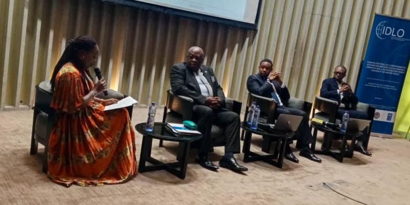 Des panelistes lors du forum multisectoriel sur les risques de corruption  dans  la gouvernance des finances publiques et des marchés publics, vendredi 27 Juin 2025, à Kinshasa.