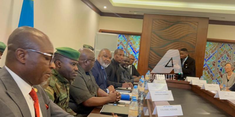 Les autorités de l'AFC/M23 lors d'une réunion avec la Monusco à Goma