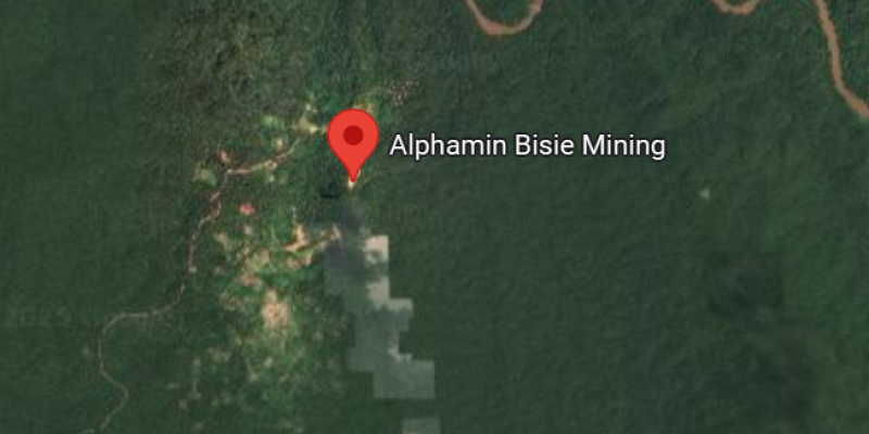 Alphamin Bisie Mining sur la carte