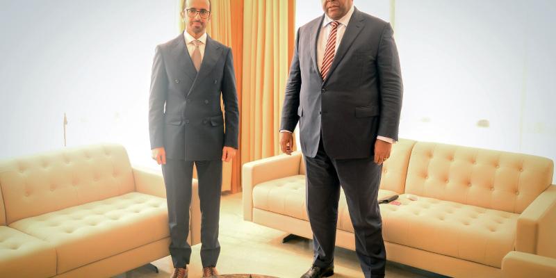Jean-Pierre Bemba et l'ambassadeur du Qatar à Kinshasa, Shafi Newaimi Al Hajri
