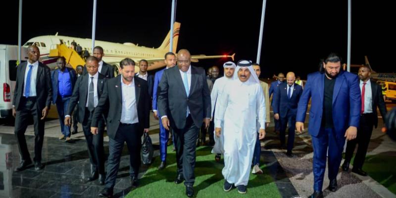 Arrivée de Sheikh Almansour Bin Jabor Bin Jassim Al Than à Kinshasa