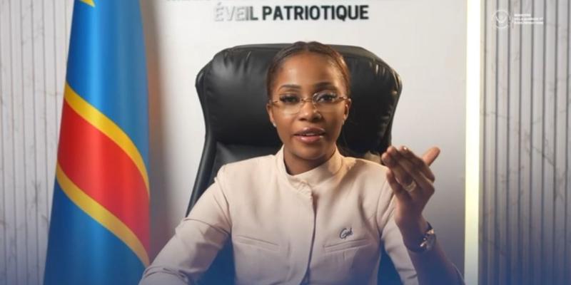 Grâce Emie Kutino, ministre de la Jeunesse et Éveil Patriotique de la RDC