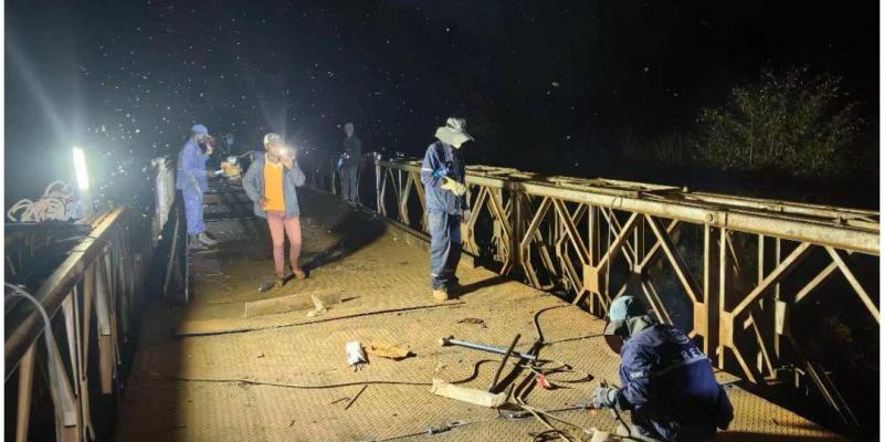 Les travaux sur le pont Bundwe