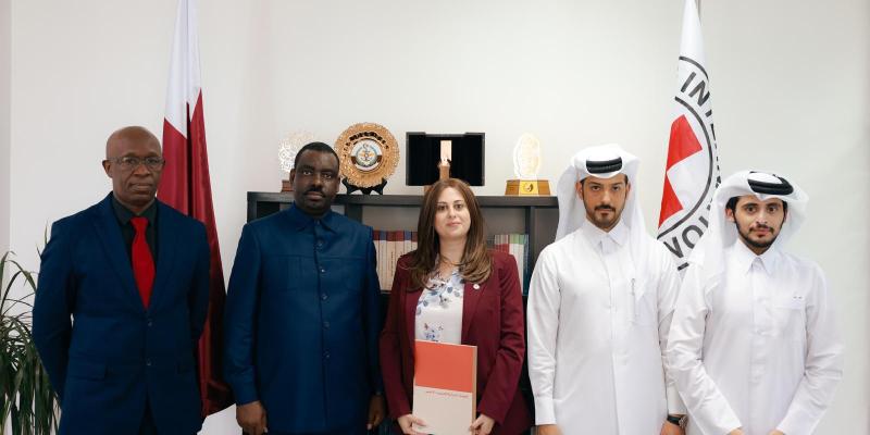 Les délégués de l'AFC/M23, du gouvernement et du CICR à Doha