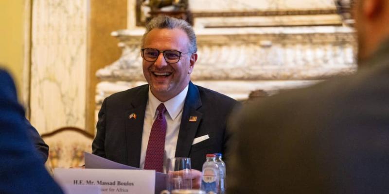 Massad Fares Boulos, conseiller principal pour l’Afrique au département d’État américain face à Maxime Prévot, ministre belge des Affaires étrangères 