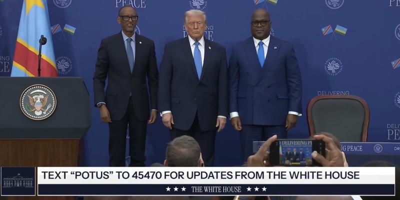Donald Trump, Paul Kagame et Félix Tshisekedi