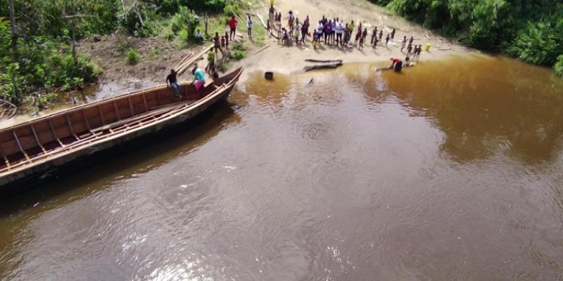 La rivière Luie— des arbres tombés obstruent le cours d'eau sur des kilomètres, rendant toute navigation impossible depuis 1969