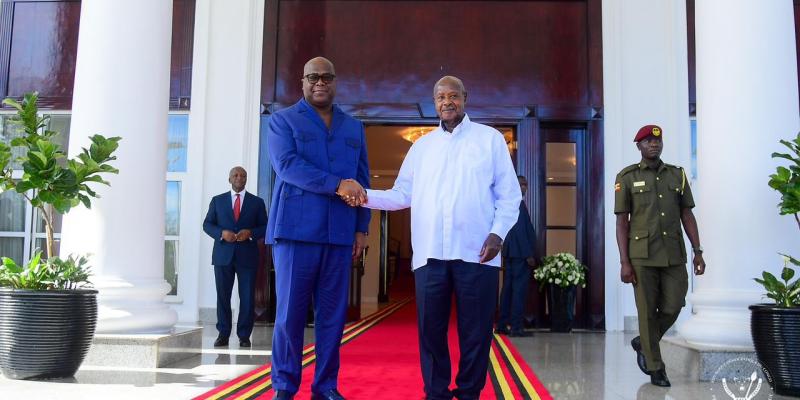 Félix Tshisekedi et Yoweri Museveni à Kampala