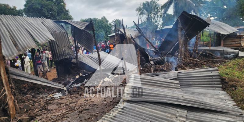 Des habitations incendiées au quartier Boikene lors d'une attaque des ADF