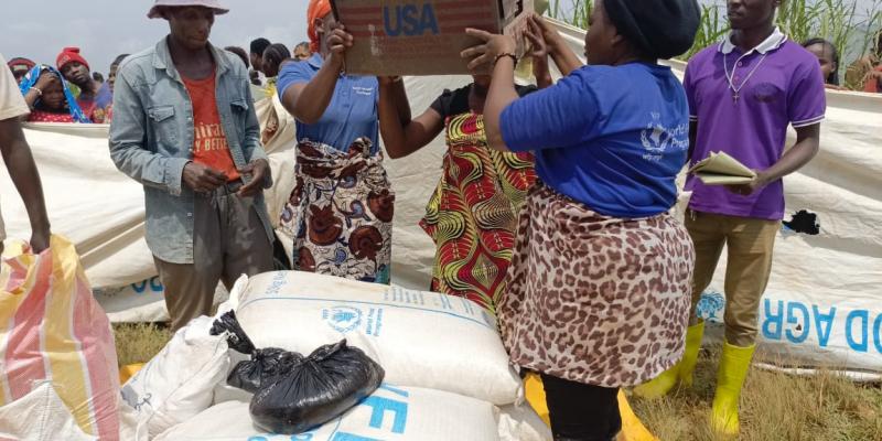 Distribution des vivres par le PAM à Mongbwalu 