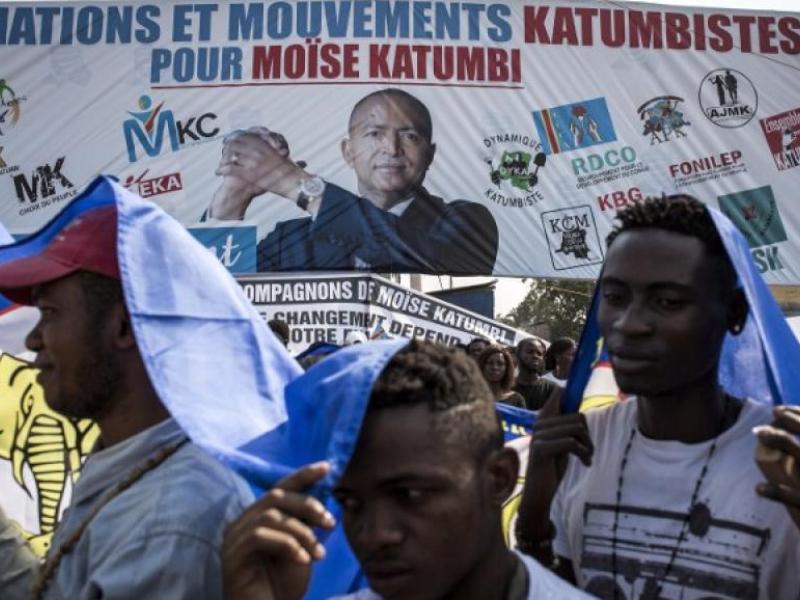 Des soutiens de Moïse Katumbi se sont rassemblés le 9 juin 2018 pour un meeting à Kinshasa. © JOHN WESSELS / AFP