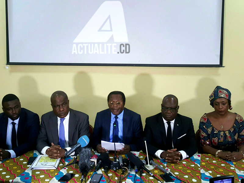 Les candidats lors de la conférence de presse, 18 Octobre 2018 à Kinshasa / Ph.ACTUALITE.CD   