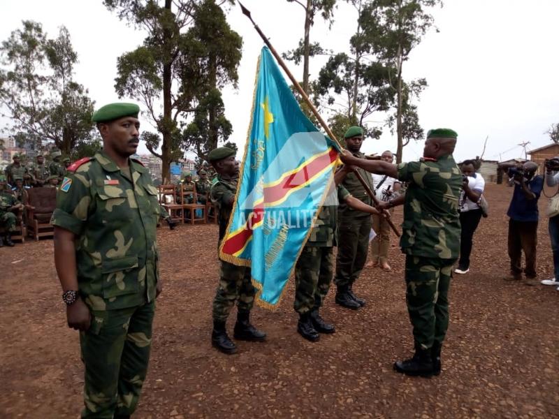 Cérémonie de prise d'arme au camp Saio à Bukavu (Photo Justin Mwamba/ACTUALITE.CD)