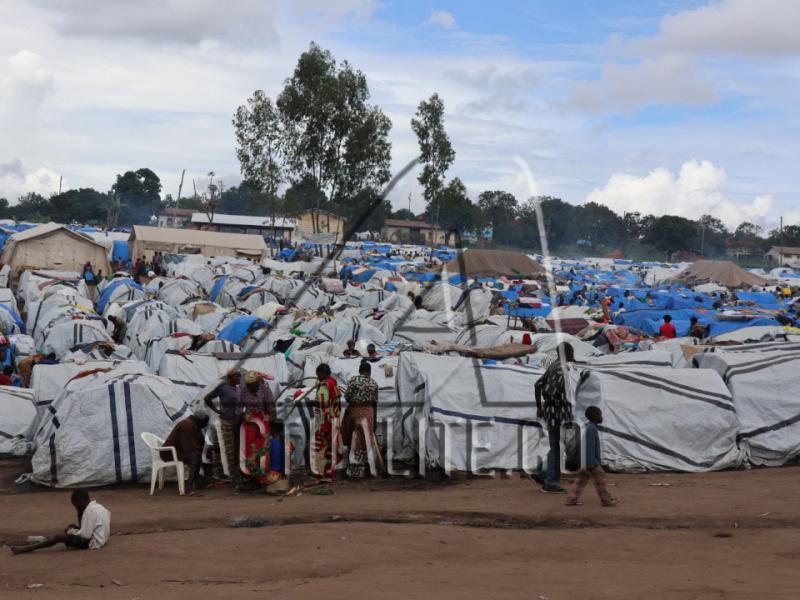 Un camp de déplacés du territoire de Djugu érigé près de l'hôpital général de référence de Bunia (Photo Ley Uwera/ACTUALITE.CD)