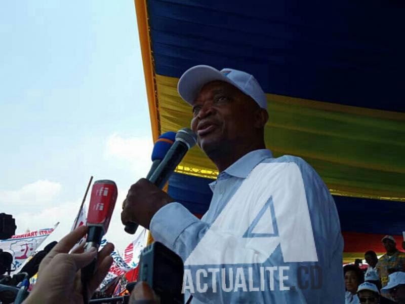Ramazani Shadary, lors du meeting du Front Commun pour le Congo à Kinshasa. / Ph. Christine Tshibuyi 