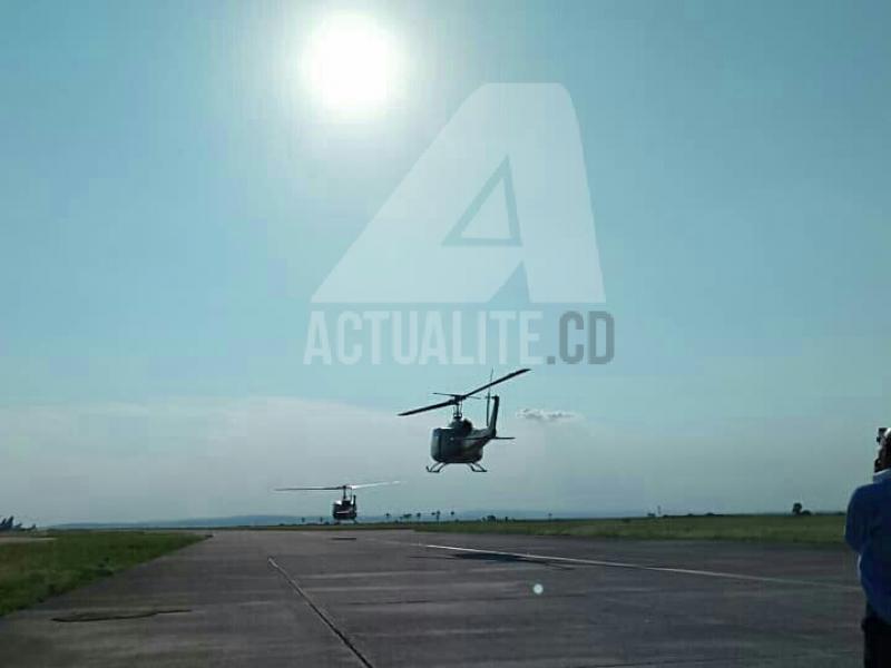 Vol inaugural d'un hélicoptère mis à la disposition de la CENI/ Photo Christine Tshibuyi