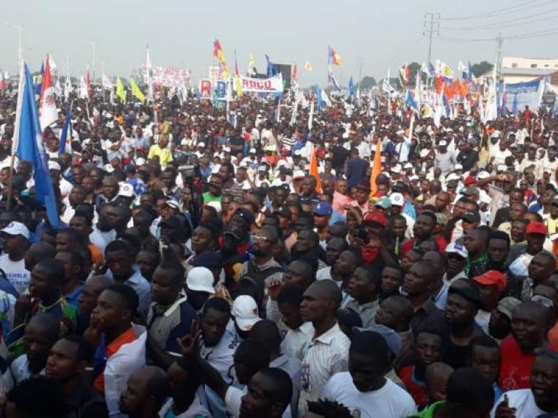 Des partisans de l'Opposition lors du meeting, le 29/ 09 / 2018 à Kinshasa 