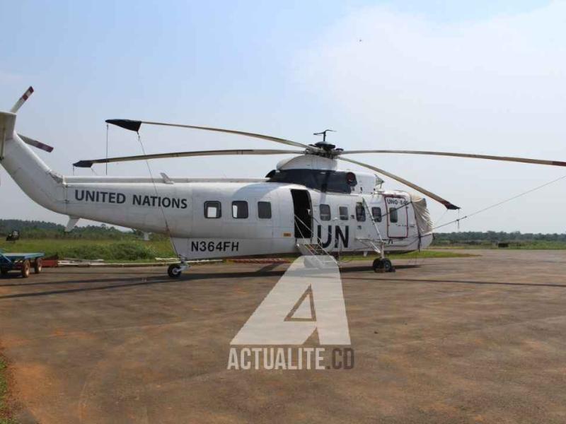 Un hélicoptère de la Monusco à l'aéroport de Mavivi