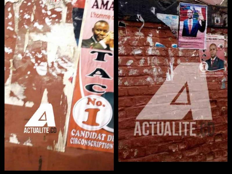 Les photos de campagne des candidats arrachées par des personnes inconnues à Bukavu