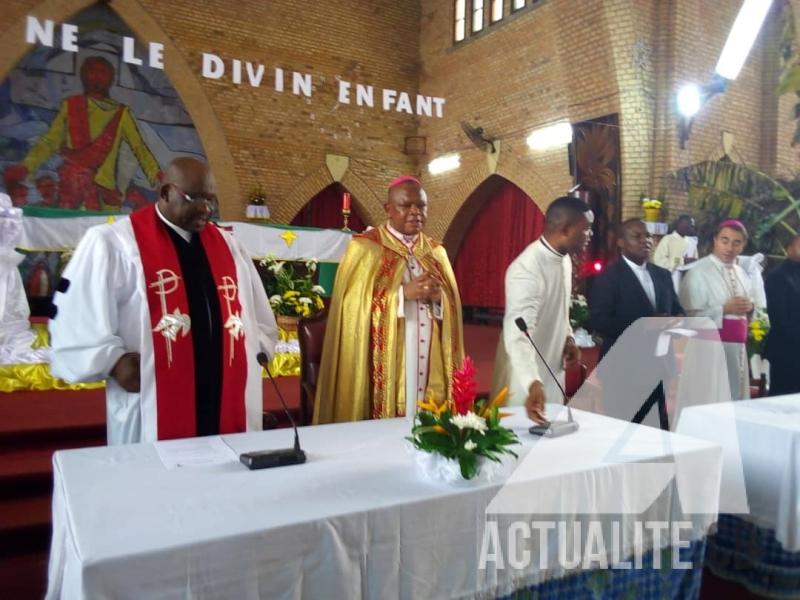 Monseigneur Fridolin Ambongo Besungu, archevêque de Kinshasa lors du culte œcuménique du samedi 29 décembre 2018/Ph. Auguy Mudiayi