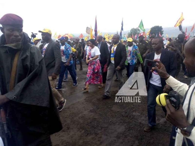 Olive Lembe arrivée ce dimanche 15 décembre 2018 à Bukavu par l'aéroport de Kavumu .