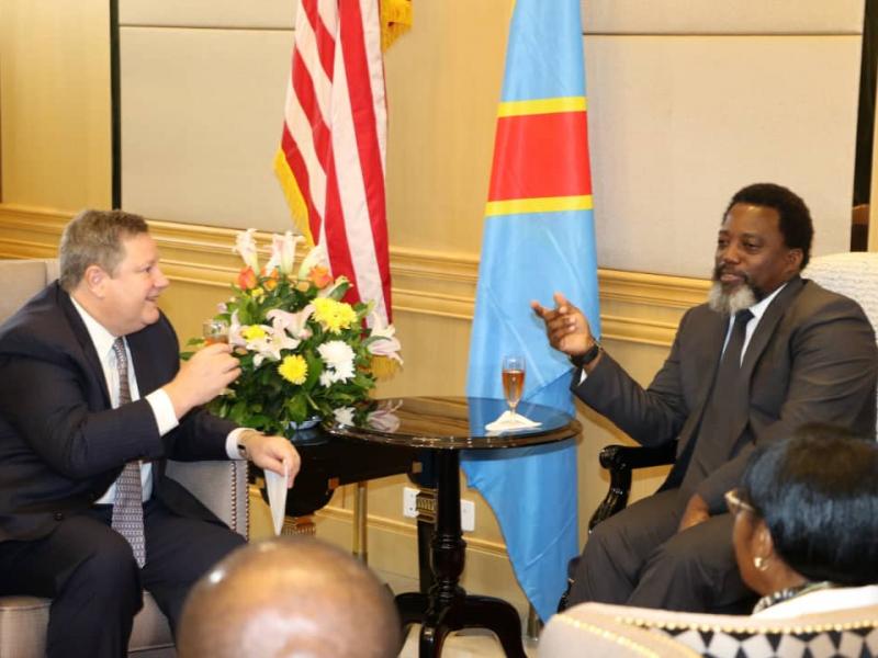 L'ambassadeur des USA en RDC, Mike Hammer et le président Joseph Kabila/Ph. Présidence de la République.