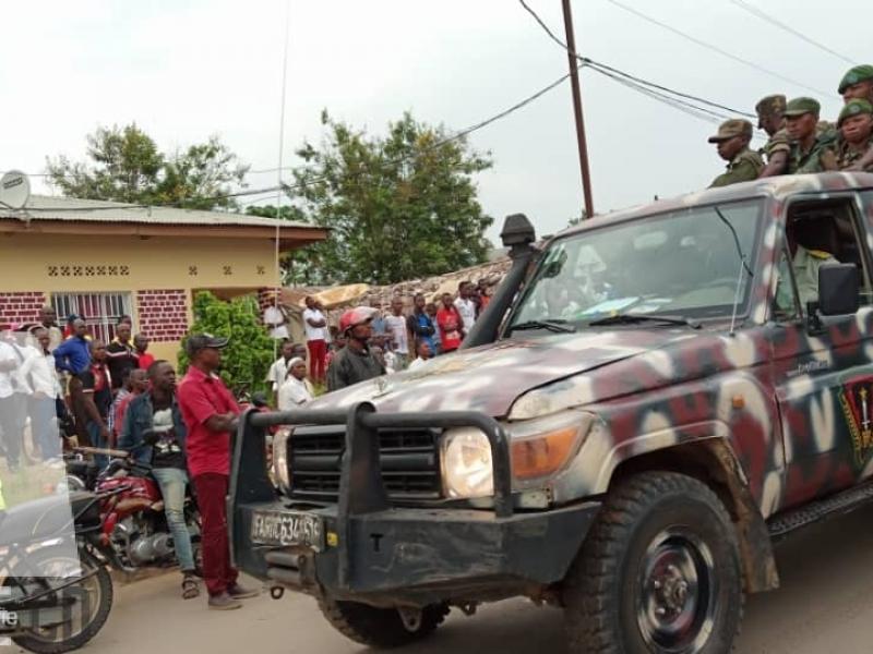Illustration/Une ronde de l'armée dans la ville de Kindu lors d'une manifestation population contre l'insécurité/Ph Chadrack Londe