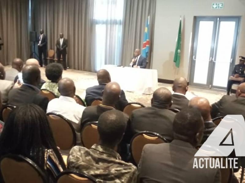 Rencontre ce mercredi 27 février 2019 entre le président Félix Tshsiekedi et les congolais à Windhoek (Namibie)/Ph Stanis Bujakera Tshiamala ACTUALITE.CD