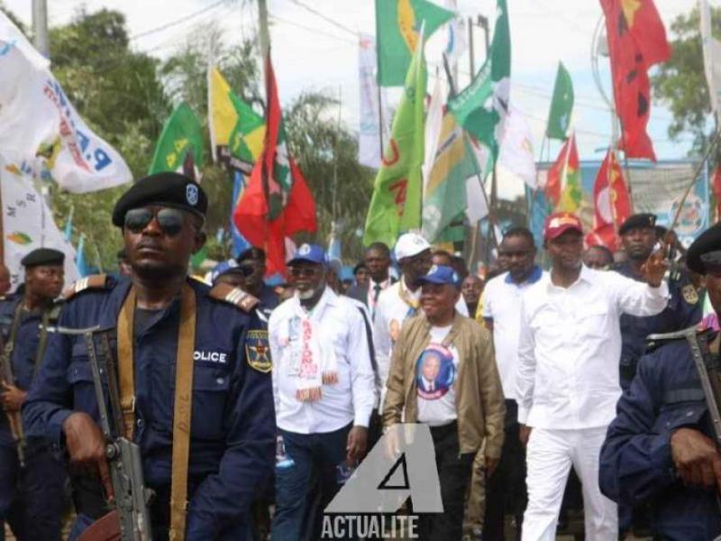 Illustration/Le candidat président Ramazani Shaday arrivé ce samedi 14 décembre 2018 à Kindu.