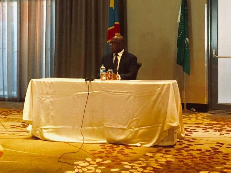 Le président Félix Tshisekedi lors de la rencontre le mercredi 27 février 2019 avec les congolais vivant en Namibie/Ph Présidence de la république 