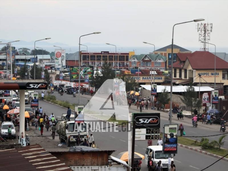 Une partie du boulevard Kanyamuhanga comprise entre rond-point singers et rond-point chukudu en ville de Goma/Ph Ley Uwera ACTUALITE.CD