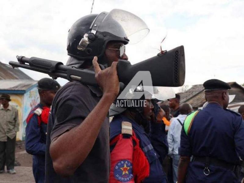 Les policiers déployés lors d'une manifestations anti-pouvoir à Goma/Ph Ley Uwera ACTUALITE.CD