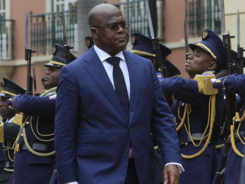 Le président de la République démocratique du Congo, Félix Tshisekedi, lors d'une visite officielle à Luanda, le 5 février 2019 / Droits tiers 