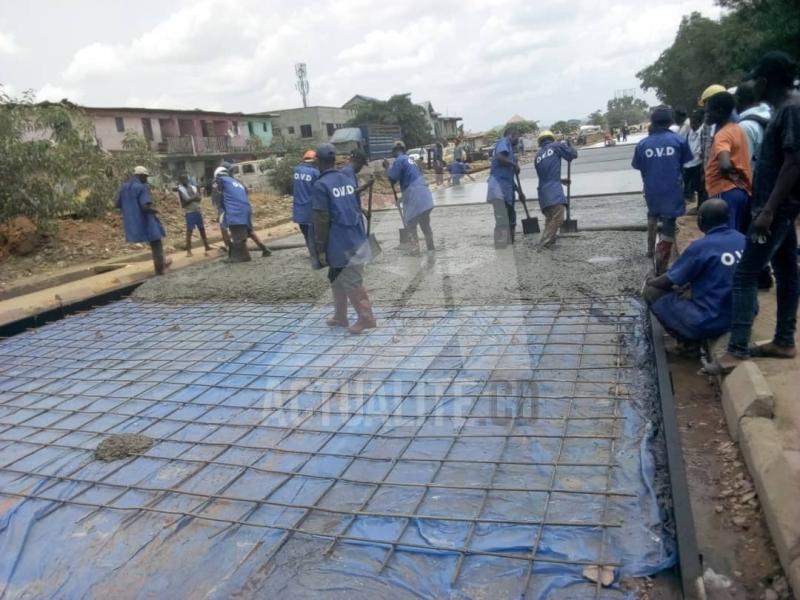 La route Bongolo-Kapela à Kinshasa en plein construction dans le cadre du programme d'urgence du président de la république Félix Tshisekedi