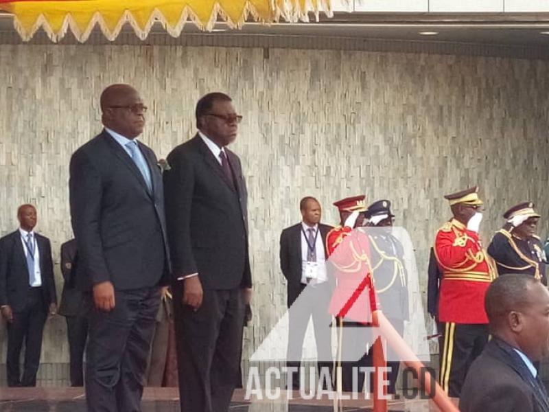 Le président congolais Félix Tshisekedi et son homologue namibien Hage G. Geingob au palais présidentiel de la Namibie à Windhoek/Ph Stanis Bujakera Tshiamala ACTUALITE.CD