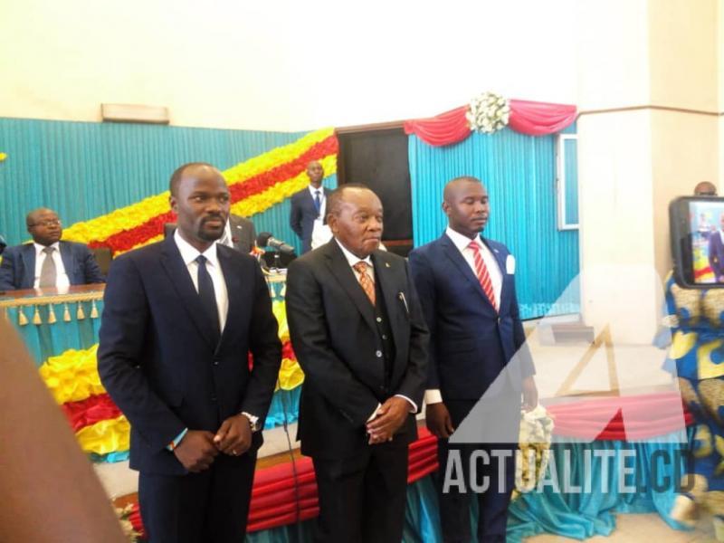 Au milieu, Pierre Pay Pay président du bureau provisoire de l'assemblée provinciale du Nord-Kivu avec ses deux assistants/Ph Jonathan Kombi ACTUALITE.CD 